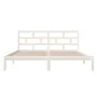 Massiver Bettrahmen aus weißem Kiefernholz, 140 x 190 cm von vidaXL, Betten und Lattenroste - Ref: Foro24-3101199, Preis: 130...