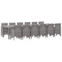 Conjunto de Comedor de Jardín 13 pcs Gris Claro Ratan Polt en Mesas de jardín | Comprar online en Foru.es