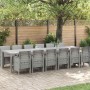 Conjunto de Comedor de Jardín 13 pcs Gris Claro Ratan Polt en Mesas de jardín | Comprar online en Foru.es