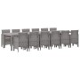 Conjunto de Comedor de Jardín 13 pcs Gris Claro Ratan Polt en Mesas de jardín | Comprar online en Foru.es