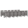 Conjunto de Comedor de Jardín 13 pcs Gris Claro Ratan Polt en Mesas de jardín | Comprar online en Foru.es