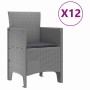 Conjunto de Comedor de Jardín 13 pcs Gris Claro Ratan Polt en Mesas de jardín | Comprar online en Foru.es