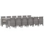 Conjunto de Comedor de Jardín 13 pcs Gris Claro Ratan Polt en Mesas de jardín | Comprar online en Foru.es