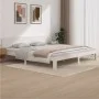 Solid white pine wood bed frame 200x200 cm by vidaXL, Beds and slatted bases - Ref: Foro24-810516, Price: 152,51 €, Discount: %