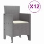 Conjunto de Comedor de Jardín 13 pcs Gris Claro Ratan Polt en Mesas de jardín | Comprar online en Foru.es