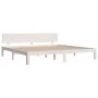 Solid white pine wood bed frame 200x200 cm by vidaXL, Beds and slatted bases - Ref: Foro24-810516, Price: 152,51 €, Discount: %
