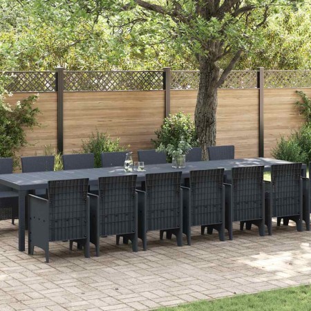 Conjunto de comedor de jardín con cojines 15 pcs Antracita PP en Mesas de jardín | Comprar online en Foru.es