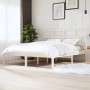 Estructura de cama de madera maciza de pino blanco 160x200 cm de vidaXL, Camas y somieres - Ref: Foro24-3101229, Precio: 142,...