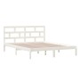 Estructura de cama de madera maciza de pino blanco 160x200 cm de vidaXL, Camas y somieres - Ref: Foro24-3101229, Precio: 142,...