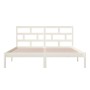 Estructura de cama de madera maciza de pino blanco 160x200 cm de vidaXL, Camas y somieres - Ref: Foro24-3101229, Precio: 142,...