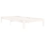 Estructura de cama madera maciza de pino blanco 100x200 cm de vidaXL, Camas y somieres - Ref: Foro24-810356, Precio: 92,02 €,...