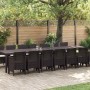 Conjunto de comedor de jardín con cojines 15 pcs Marrón PP en Mesas de jardín | Comprar online en Foru.es