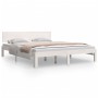 Estructura de cama de madera maciza de pino blanco 160x200 cm de vidaXL, Camas y somieres - Ref: Foro24-810506, Precio: 136,5...