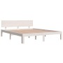 Estructura de cama de madera maciza de pino blanco 160x200 cm de vidaXL, Camas y somieres - Ref: Foro24-810506, Precio: 136,5...