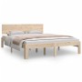 Estructura de cama de madera maciza de pino 140x190 cm de vidaXL, Camas y somieres - Ref: Foro24-810475, Precio: 118,94 €, De...