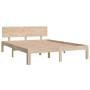 Estructura de cama de madera maciza de pino 140x190 cm de vidaXL, Camas y somieres - Ref: Foro24-810475, Precio: 118,94 €, De...