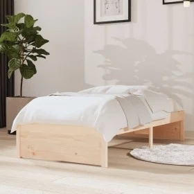 Estructura de cama madera maciza 75x190 cm de vidaXL, Camas y somieres - Ref: Foro24-814909, Precio: 55,72 €, Descuento: %