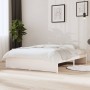 Estructura de cama de madera maciza blanca 140x190 cm de vidaXL, Camas y somieres - Ref: Foro24-814930, Precio: 124,33 €, Des...