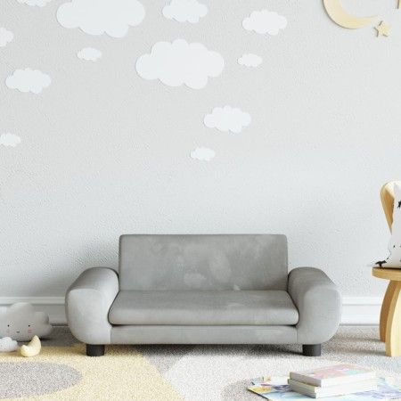 Sofá para niños de terciopelo gris claro 70x45x33 cm de vidaXL, Mobiliario para bebés y niños pequeños - Ref: Foro24-3196387,...