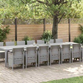 Conjunto de comedor de jardín con cojines 15 pcs Gris Claro PP en Mesas de jardín | Comprar online en Foru.es