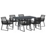 Conjunto de Comedor de Jardín 7 pcs Negro ratán sintético en Mesas de jardín | Comprar online en Foru.es