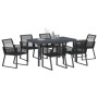 Conjunto de Comedor de Jardín 7 pcs Negro ratán sintético en Mesas de jardín | Comprar online en Foru.es