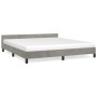 Estructura de cama con cabecero terciopelo gris claro 180x200cm de vidaXL, Camas y somieres - Ref: Foro24-347585, Precio: 134...