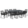 Conjunto de Comedor de Jardín 9 pcs Negro ratán sintético en Mesas de jardín | Comprar online en Foru.es