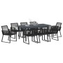 Conjunto de Comedor de Jardín 9 pcs Negro ratán sintético en Mesas de jardín | Comprar online en Foru.es