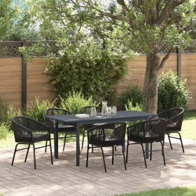 Conjunto de Comedor de Jardín 7 pcs Negro ratán sintético en Mesas de jardín | Comprar online en Foru.es