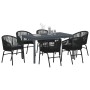 Conjunto de Comedor de Jardín 7 pcs Negro ratán sintético en Mesas de jardín | Comprar online en Foru.es