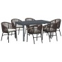 Conjunto de Comedor de Jardín 7 pcs Marrón ratán sintético en Mesas de jardín | Comprar online en Foru.es