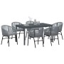 Conjunto de Comedor de Jardín 7 pcs Gris ratán sintético en Mesas de jardín | Comprar online en Foru.es