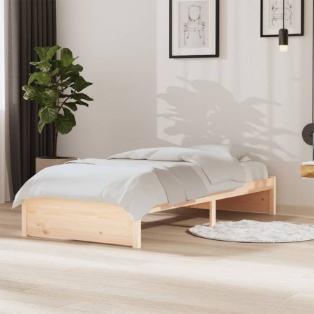 Estructura de cama madera maciza 90x190 cm de vidaXL, Camas y somieres - Ref: Foro24-814914, Precio: 92,58 €, Descuento: %