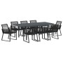 Conjunto de Comedor de Jardín 9 pcs Negro ratán sintético en Mesas de jardín | Comprar online en Foru.es