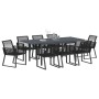 Conjunto de Comedor de Jardín 9 pcs Negro ratán sintético en Mesas de jardín | Comprar online en Foru.es