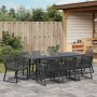 Conjunto de Comedor de Jardín 9 pcs Negro ratán sintético en Mesas de jardín | Comprar online en Foru.es