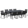 Conjunto de Comedor de Jardín 9 pcs Negro ratán sintético en Mesas de jardín | Comprar online en Foru.es