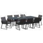 Conjunto de Comedor de Jardín 9 pcs Negro ratán sintético en Mesas de jardín | Comprar online en Foru.es