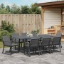 Conjunto de Comedor de Jardín 9 pcs Negro ratán sintético en Mesas de jardín | Comprar online en Foru.es