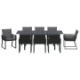 Conjunto de Comedor de Jardín 9 pcs Negro ratán sintético en Mesas de jardín | Comprar online en Foru.es