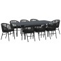 Conjunto de Comedor de Jardín 9 pcs Negro ratán sintético en Mesas de jardín | Comprar online en Foru.es
