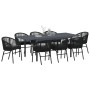 Conjunto de Comedor de Jardín 9 pcs Negro ratán sintético en Mesas de jardín | Comprar online en Foru.es