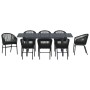 Conjunto de Comedor de Jardín 9 pcs Negro ratán sintético en Mesas de jardín | Comprar online en Foru.es
