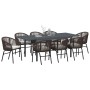 Conjunto de Comedor de Jardín 9 pcs Marrón ratán sintético en Mesas de jardín | Comprar online en Foru.es