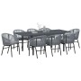 Conjunto de Comedor de Jardín 9 pcs Gris ratán sintético en Mesas de jardín | Comprar online en Foru.es