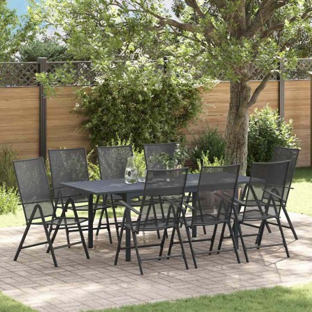 Conjunto de Comedor de Jardín 9 pcs Antracita Acero en Mesas de jardín | Comprar online en Foru.es