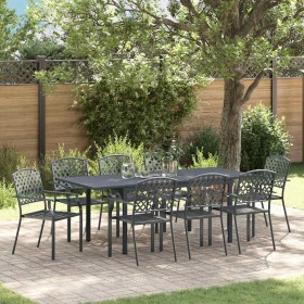 Conjunto de Comedor de Jardín 9 pcs Antracita Acero en Mesas de jardín | Comprar online en Foru.es