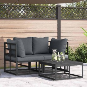 Conjunto de sofás de jardín 3 pcs Negro Metal en Conjuntos de jardín | Comprar online en Foru.es