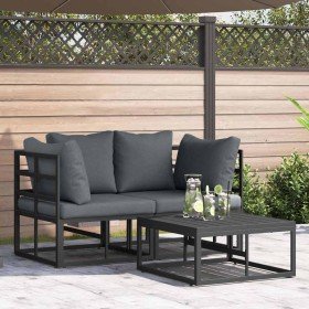 Conjunto de sofás de jardín 3 pcs Negro Metal en Conjuntos de jardín | Comprar online en Foru.es